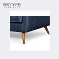 Sofá moderno de la oficina de cuero del ocio azul de los muebles del sofá de la manera de la venta caliente